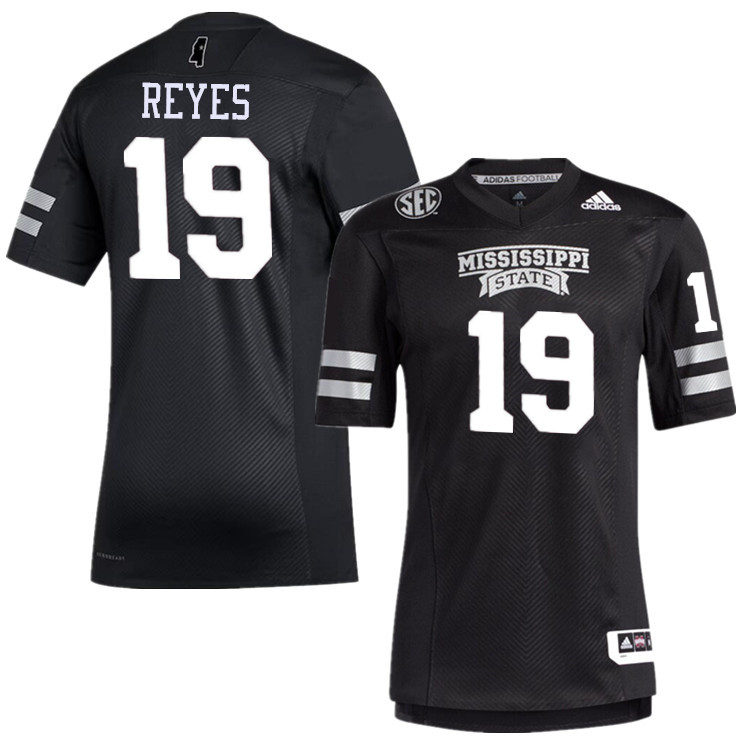 Men #19 Cyrus Reyes Mississippi State Bulldogs College Football Jerseys Stitched-Black